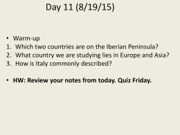 HW: Review your notes from today. Quiz Friday.