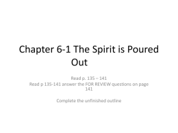 Chapter 6-1 The Spirit is Poured Out