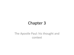 The Apostle Paul: his thought and context