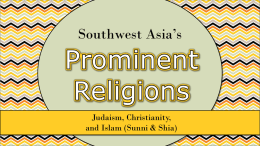 SW Asia 3 Religions
