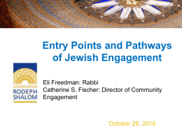 Entry Points and Pathways of Jewish Engagement
