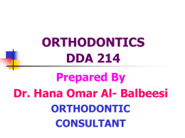 ORTHODONTICS DDA 204