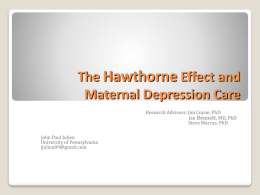 The Hawthorne Effect and Maternal Depression Screenings