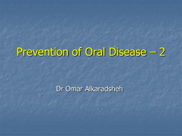 Prevention of Periodontal Disease