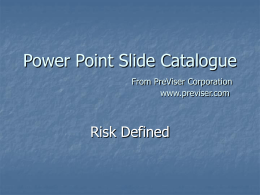 Power Point Slide Catalogue From PreViser Corporation www