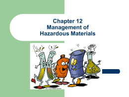 Chapter 10 Management of Hazardous Materials