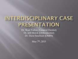 Interdisciplinary Case Presentation