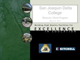 Project Schedule - San Joaquin Delta College