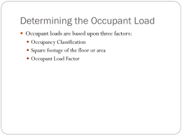 Determining the Occupant Load