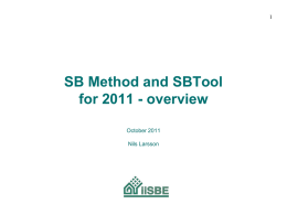 SB Method & Tool October 2011
