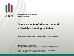 some aspects of alternative and affordable housing in poland