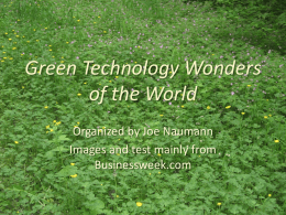 Green Technology Wonders of the World
