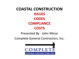 Coastal Construction Issues – Codes Compliance