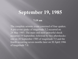 Effects of the 1985 Earthquake in Mexico City