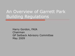 Harry Gordon`s Overview of Current Regs