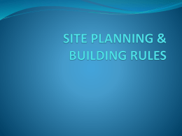 SITE PLANNING & BUILDING RULES - ce