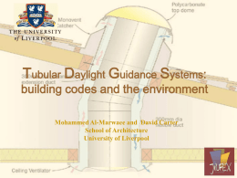 Tubular Daylight Guidance Systems: building codes and the