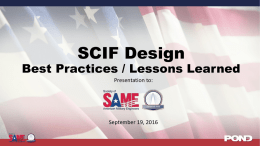 SCIF Design Best Practices / Lessons Learned