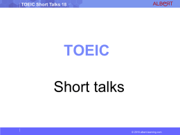 TOEIC Short Talks 18 - Albert