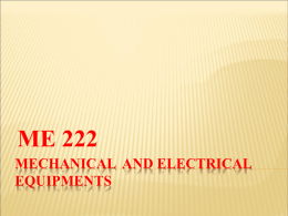 MECHANICAL AND ELECTRICAL EQUIPMENTS