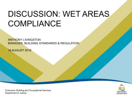 Wet areas compliance - PowerPoint slides