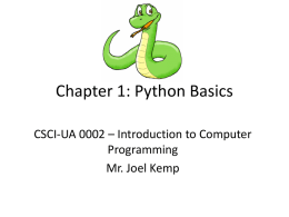 Chapter 1: Python Basics