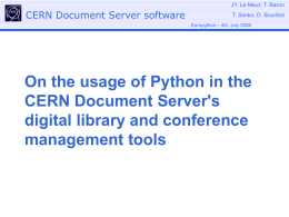 Maintenance and Support of the CERN Document Server collections