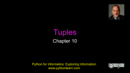 Tuples - PythonLearn
