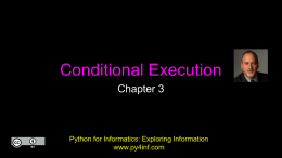 Conditional Execution