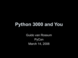 Python 3000 and You
