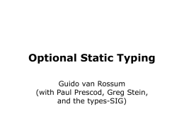 Optional Static Typing