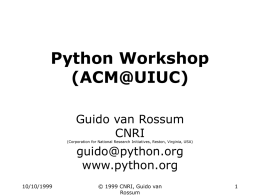 Python Workshop (ACM@UIUC)