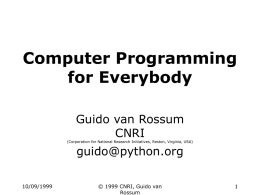 Computer Programming for Everybody