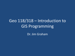 Geo 599 – Introduction to GIS Programming