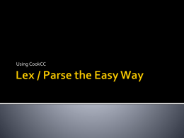 Lex/Parse the Easy Way