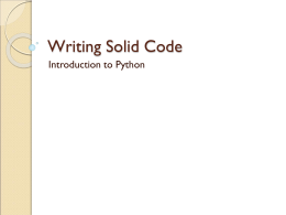 Writing Solid Code