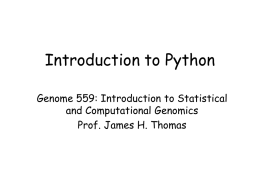 Introduction to Python - University of Washington