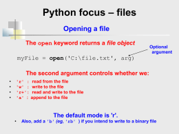Presentation - Files in Python