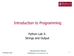 Python Lab 5 lecture slides
