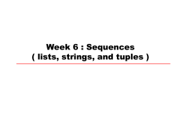 Practice lists and tuples
