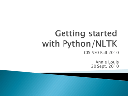 Getting started with Python/NLTK