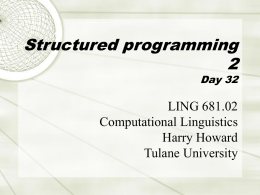 LING 681 Intro to Comp Ling