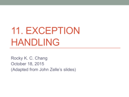 Exception handling - comp
