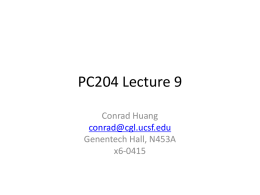 PC204 Lecture 9 - The UCSF Computer Graphics Laboratory