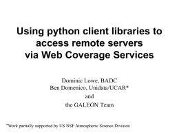 Exercising WCS Using Python Libraries