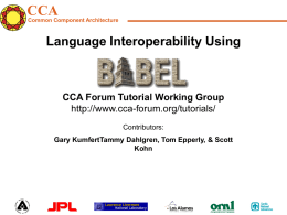 Babel - The Common Component Architecture Forum