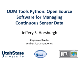 ODM Tools Python: Open Source Software for Managing Hydrologic