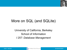 I 257: Database Management