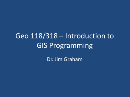 Geo 599 * Introduction to GIS Programming