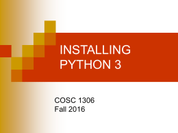 Installing Python 3